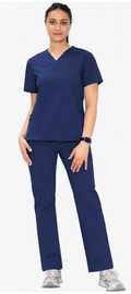 Scrub Médico para Mujer – Cuello V, 10 Bolsillos