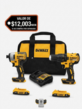 DEWALT 20V MAX Kit de 2 Herramientas Inalámbricas con 2 Baterías, Cargador y Bolsa – Original